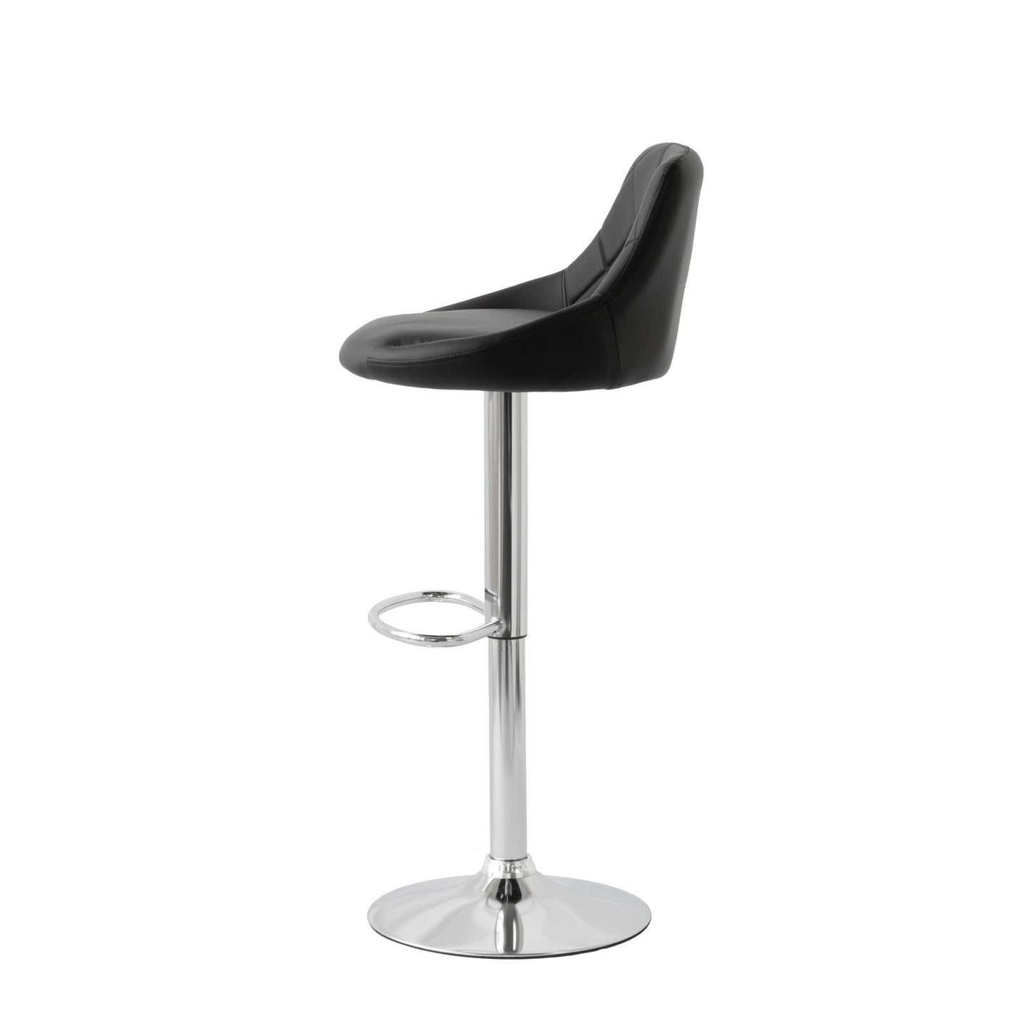Lutz Leather Bar Table Adjustable Padded Black
