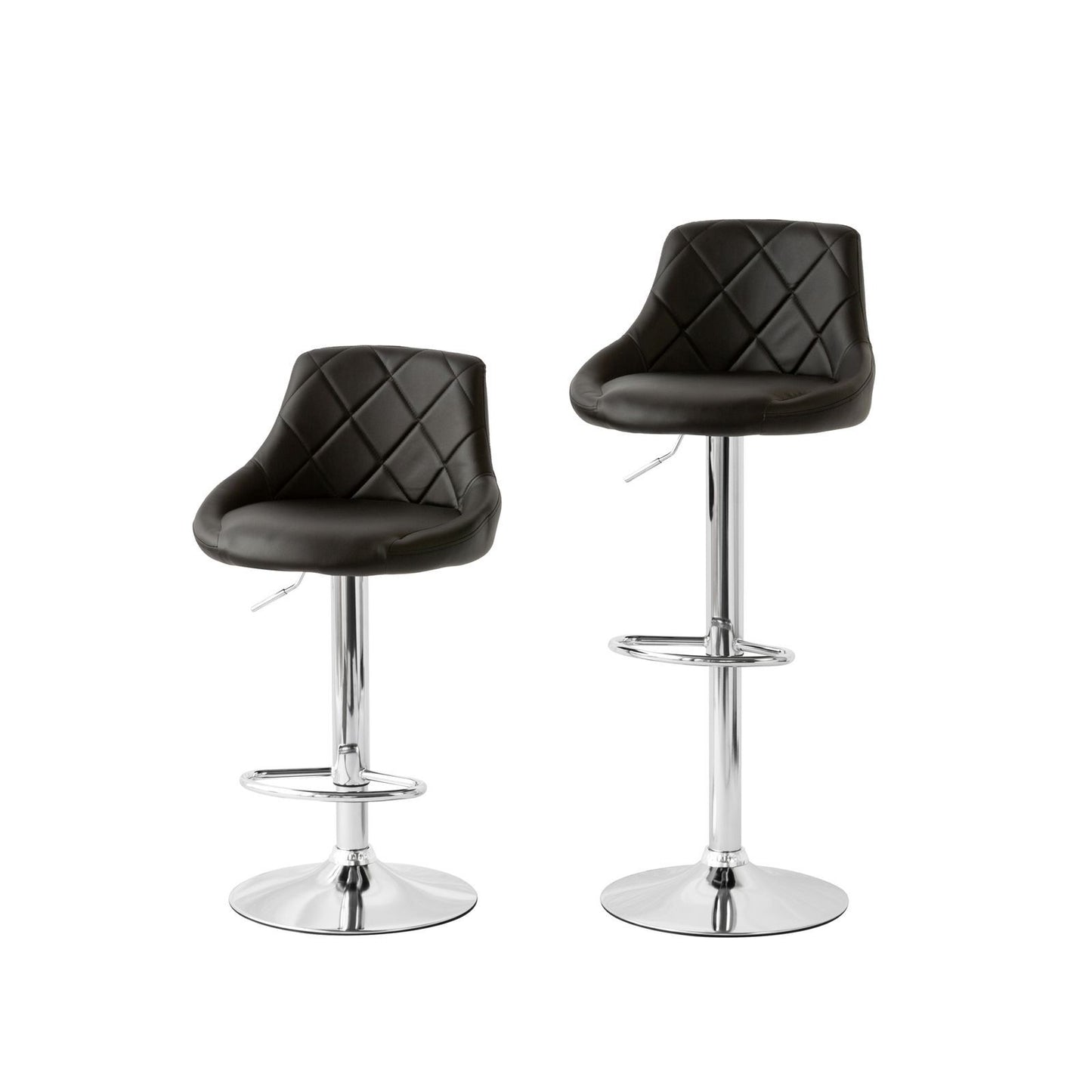Lutz Leather Bar Table Adjustable Padded Black
