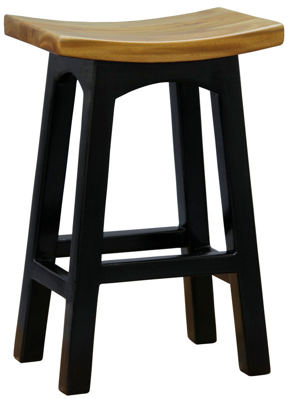 Palmer Wooden Counter Stool Black & Caramel
