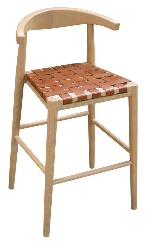 Griffin Leather Bar Stool (Set of 2) Natural