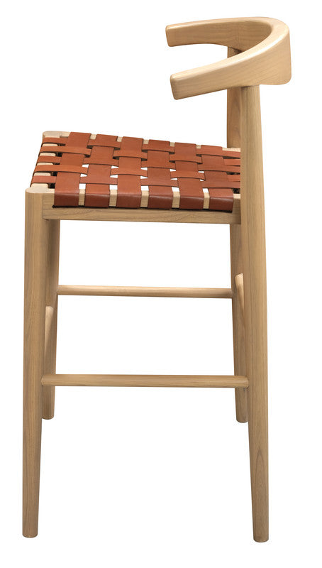 Griffin Leather Bar Stool (Set of 2) Natural