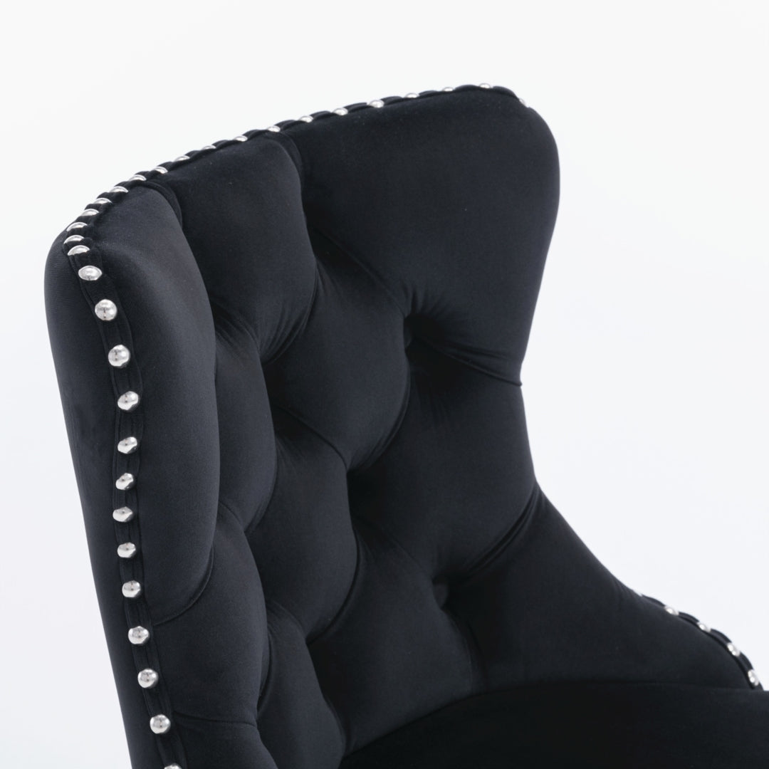 Palmer Velvet Bar Table Swivel Adjustable (Set of 4) Black
