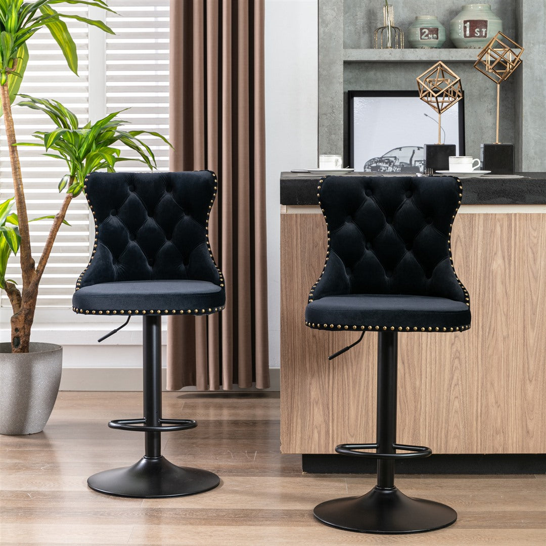 Orion Velvet Bar Table Swivel Adjustable (Set of 4)