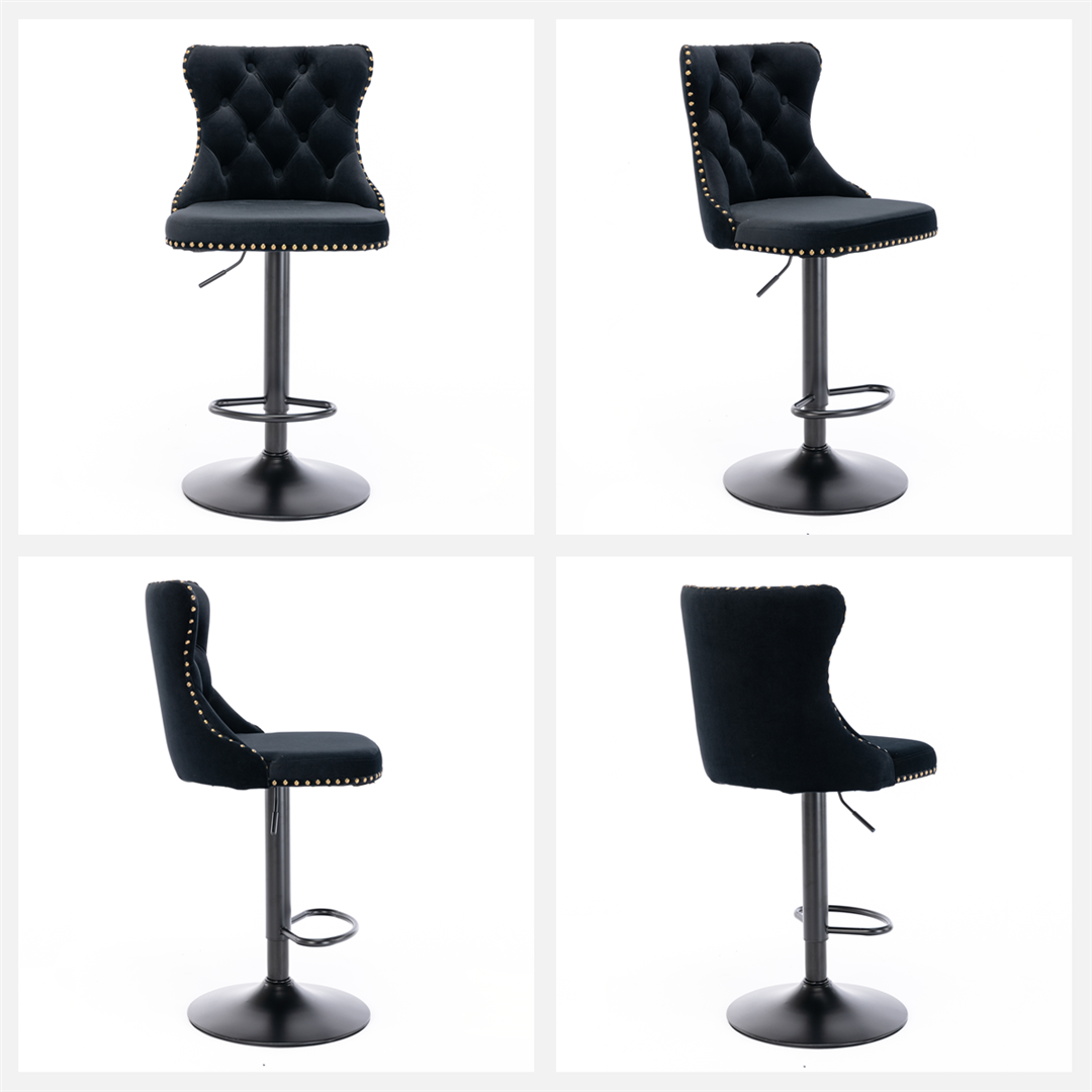 Orion Velvet Bar Table Swivel Adjustable (Set of 4)