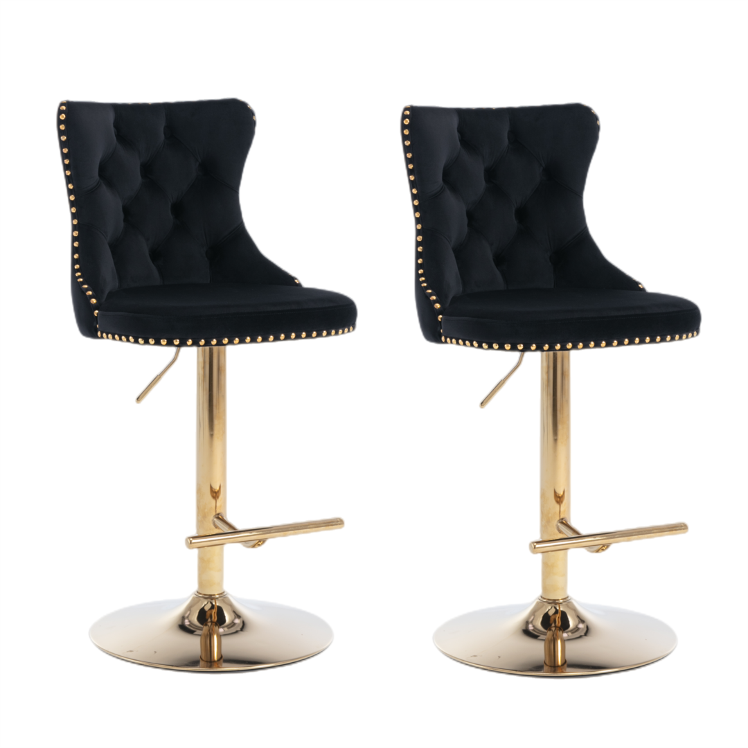 Clay Velvet Bar Table Swivel Adjustable (Set of 4) Black
