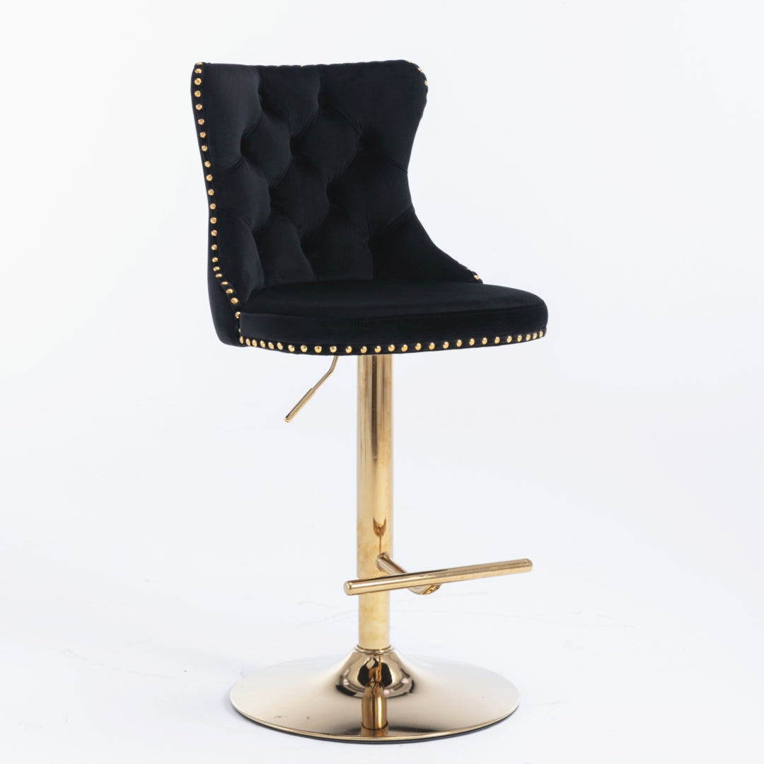 Clay Velvet Bar Table Swivel Adjustable (Set of 4) Black