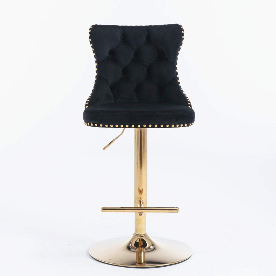 Clay Velvet Bar Table Swivel Adjustable (Set of 4) Black