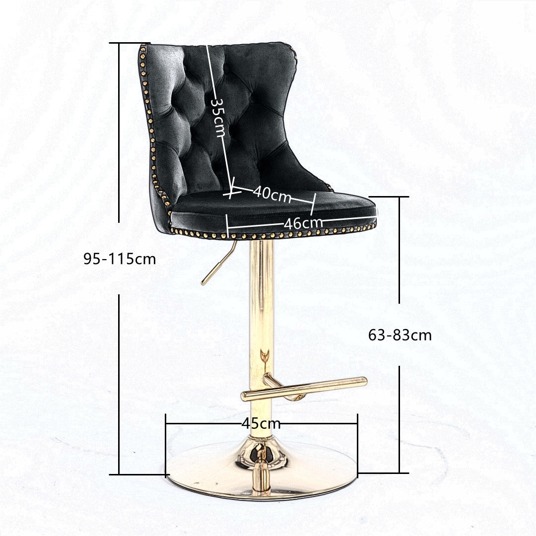 Clay Velvet Bar Table Swivel Adjustable (Set of 4) Black