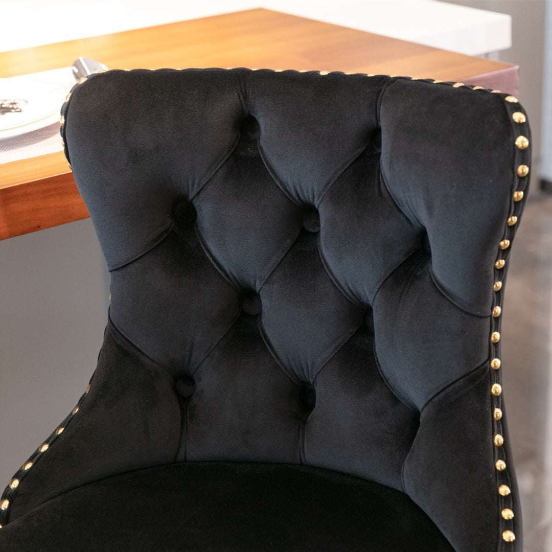 Clay Velvet Bar Table Swivel Adjustable (Set of 4) Black