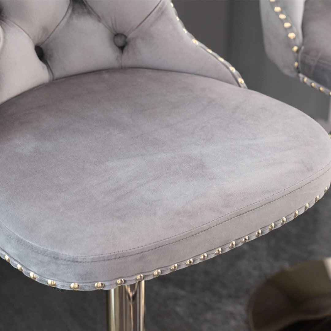 Reed Velvet Bar Table Swivel Adjustable (Set of 2) Grey