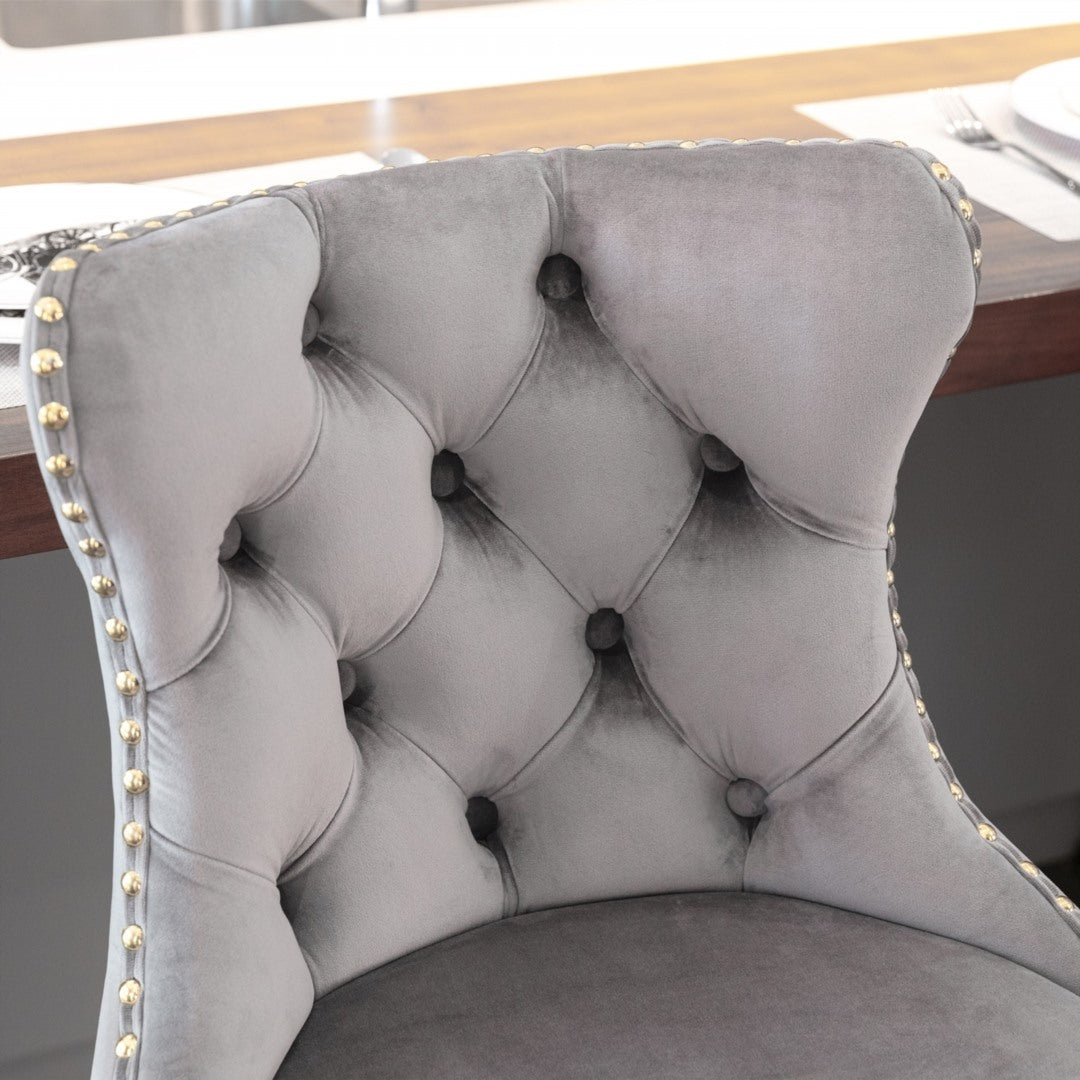 Reed Velvet Bar Table Swivel Adjustable (Set of 2) Grey