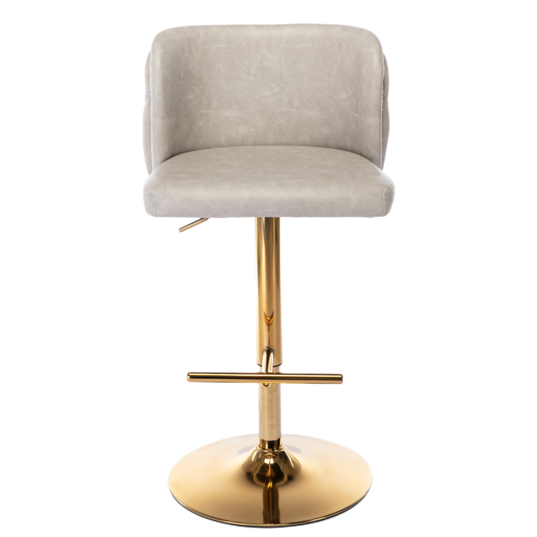 Greyson Leather Bar Stool Swivel (Set of 2) Beige