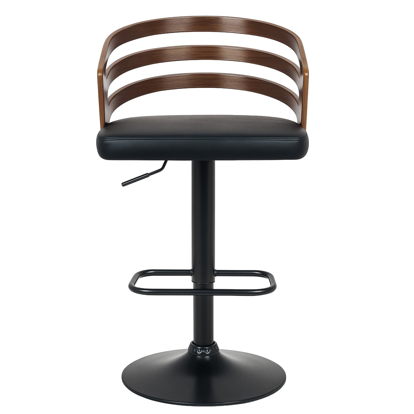 Ewan Leather Bar Stool Walnut