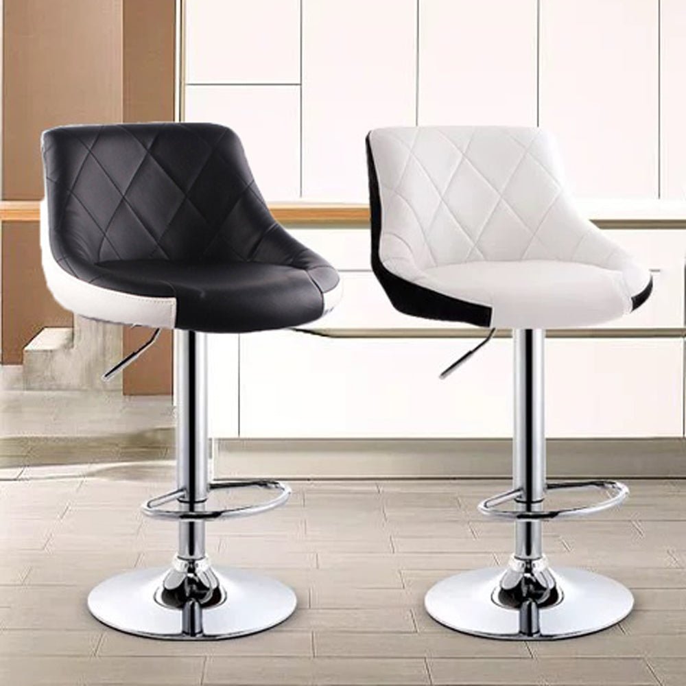Spencer Leather Counter Stool Swivel Adjustable (Set of 2) Black