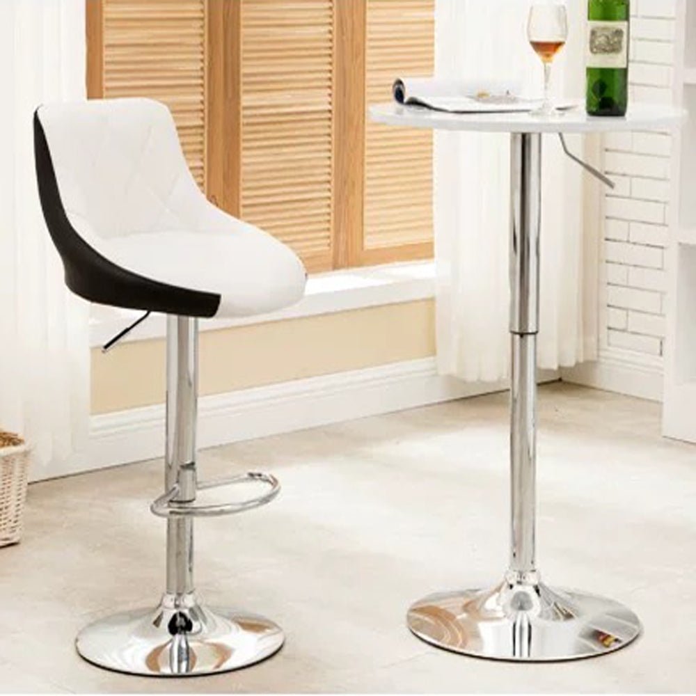 Vince Leather Counter Stool Swivel Adjustable (Set of 2) White