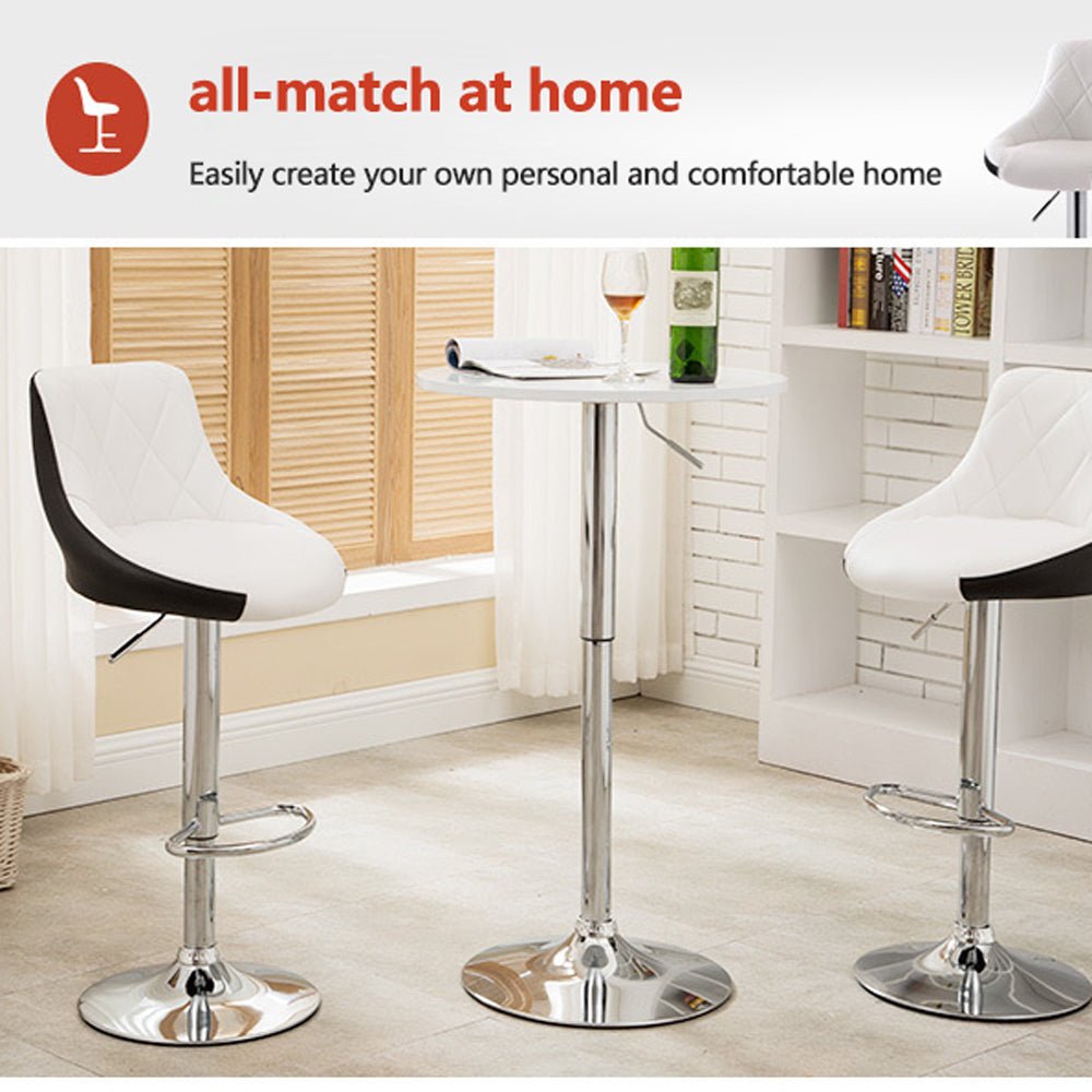 Vince Leather Counter Stool Swivel Adjustable (Set of 2) White