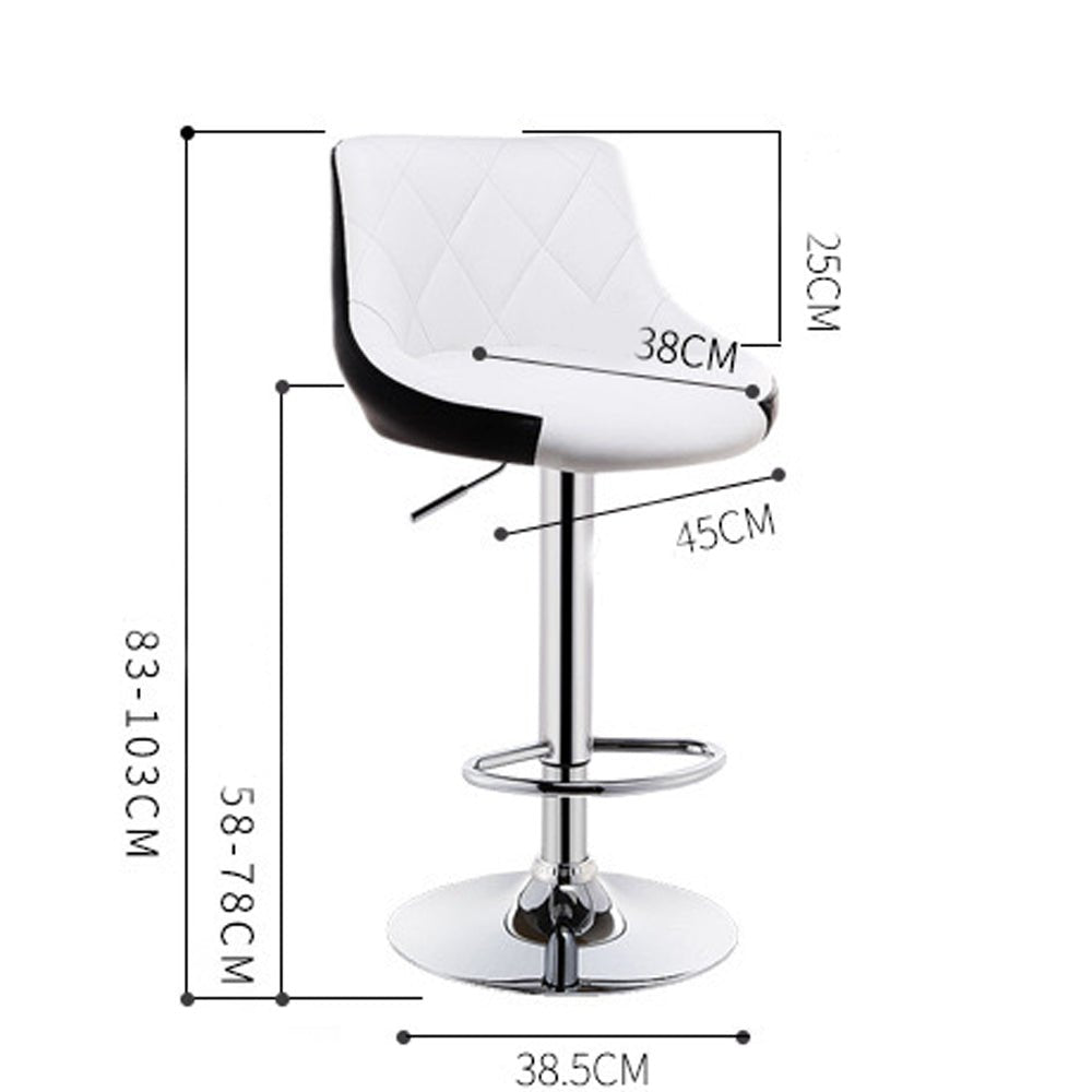 Vince Leather Counter Stool Swivel Adjustable (Set of 2) White