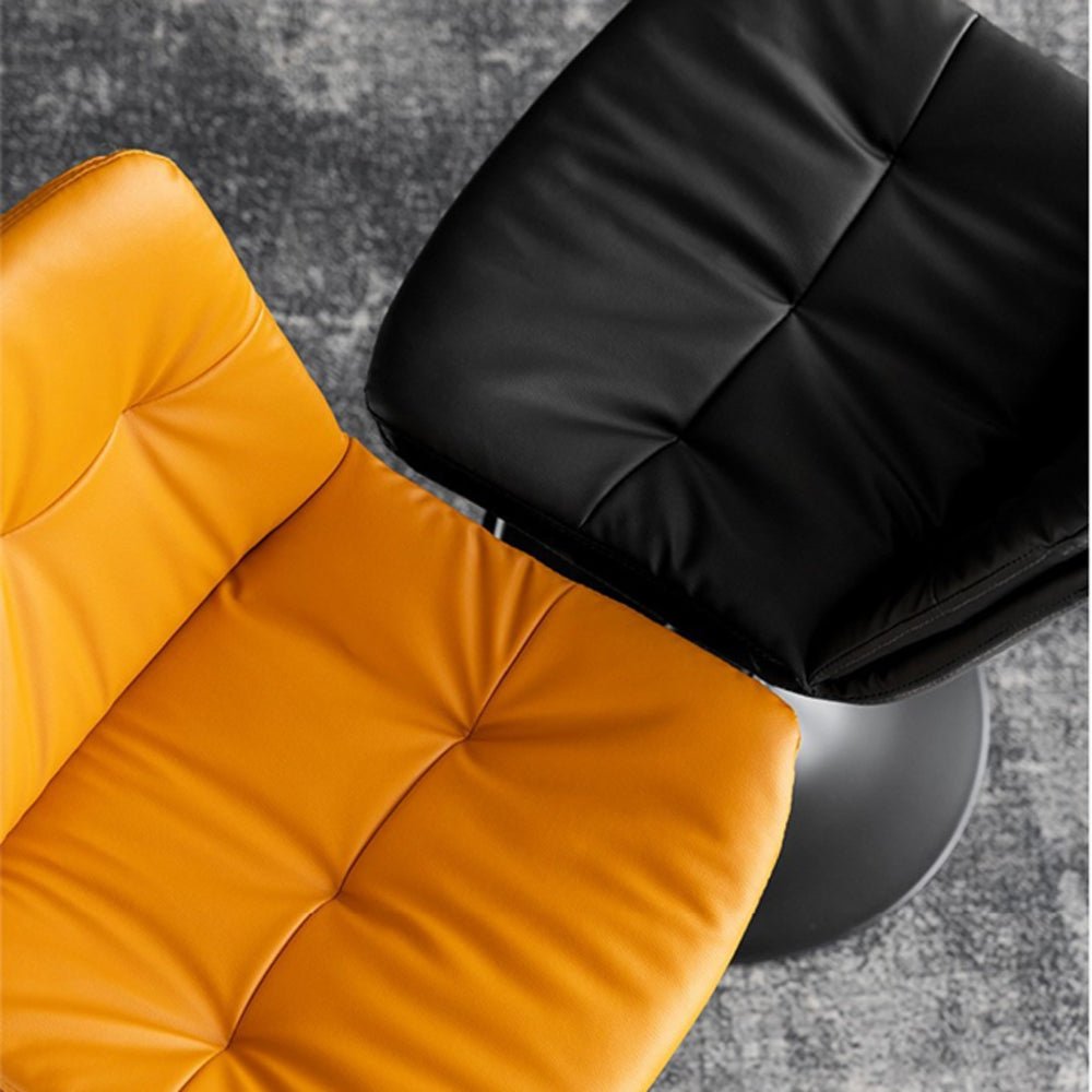Finley Leather Counter Stool Swivel Adjustable (Set of 2) Black