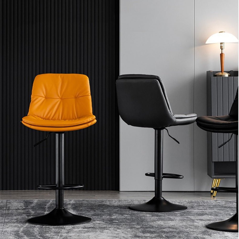 Vic Leather Counter Stool Swivel Adjustable (Set of 2) Grey