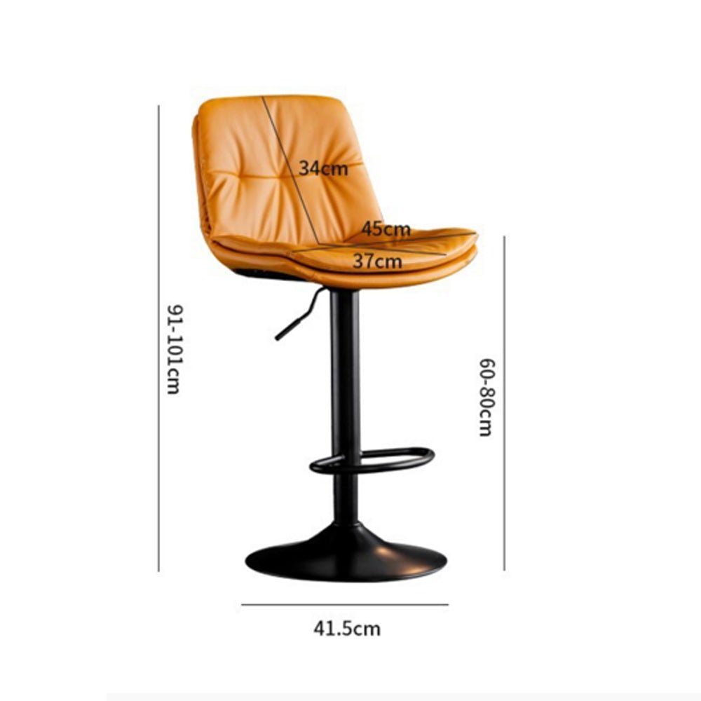 Vic Leather Counter Stool Swivel Adjustable (Set of 2) Grey