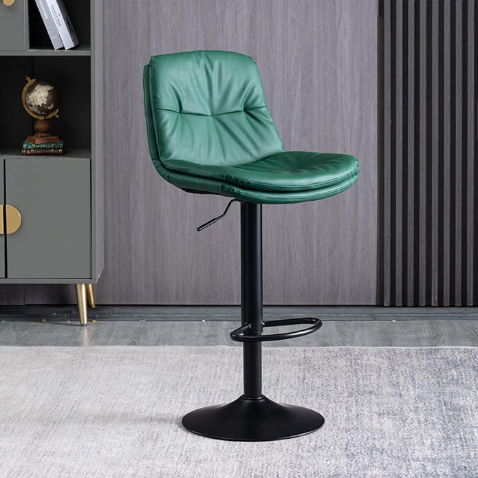 Reed Leather Counter Stool Swivel Adjustable Green