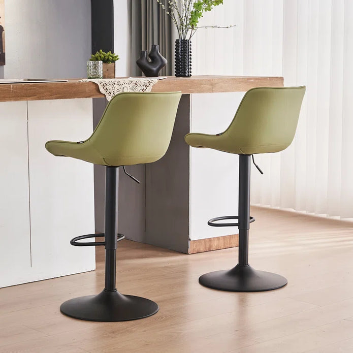 Penn Leather Bar Table Swivel Adjustable (Set of 2) Red & Green