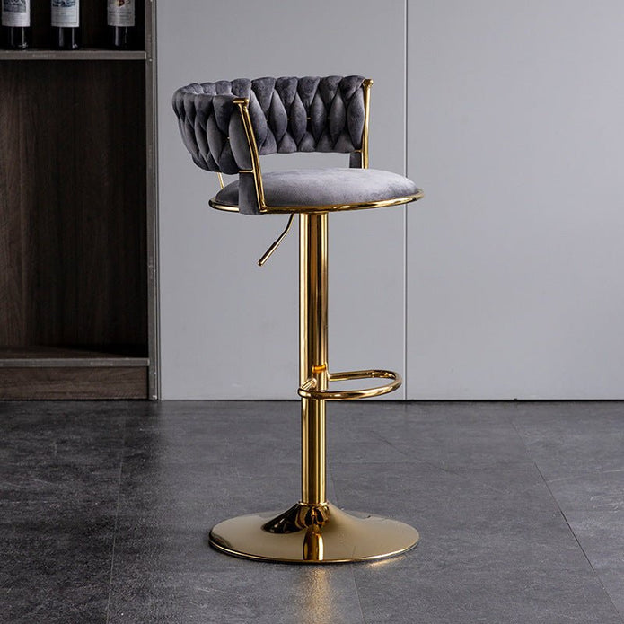 Neil Velvet Bar Table Swivel Adjustable (Set of 2) Grey