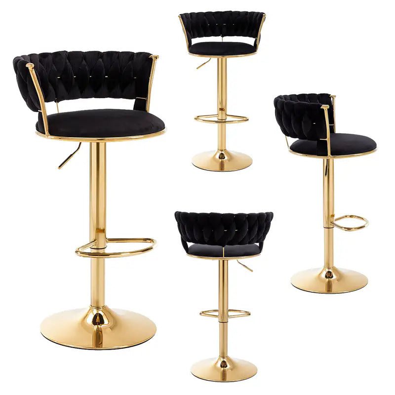Jules Velvet Counter Stool (Set of 2) Black