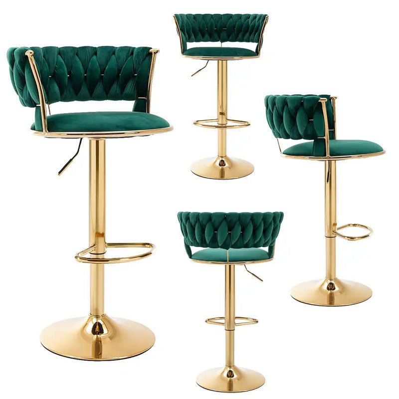 Dio Velvet Counter Stool (Set of 2) Green