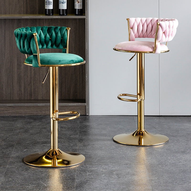 Dio Velvet Counter Stool (Set of 2) Green