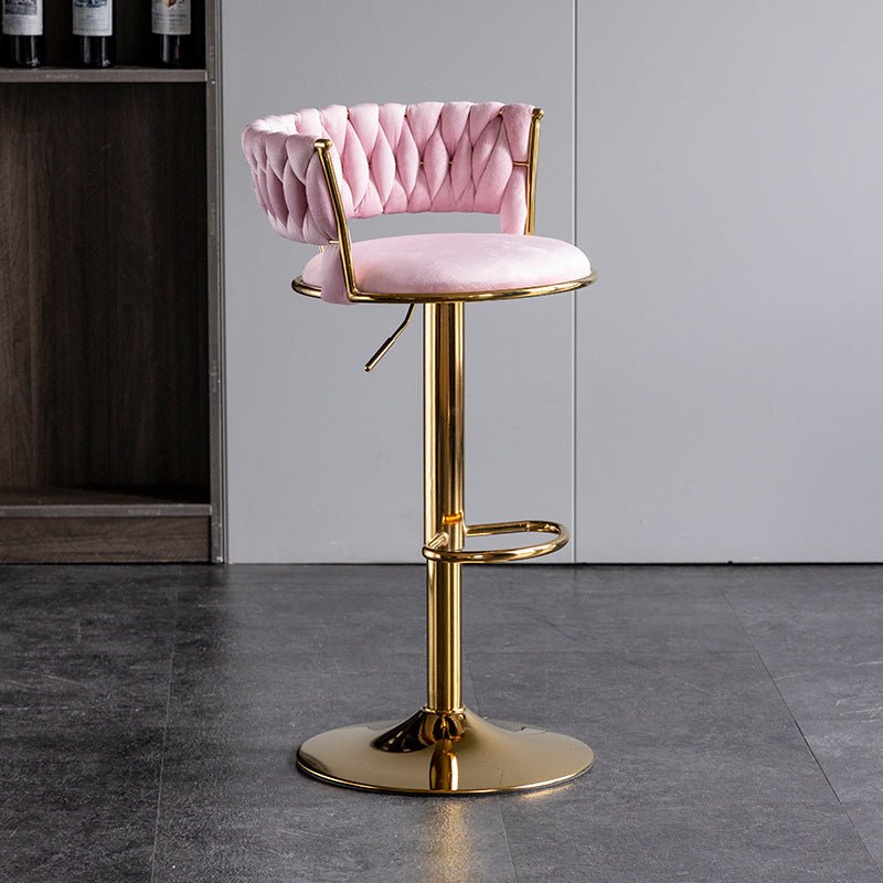 Bay Velvet Counter Stool (Set of 2) Pink