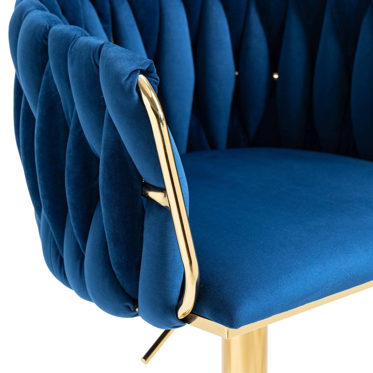 Tao Velvet Counter Stool Swivel Adjustable (Set of 2) Blue