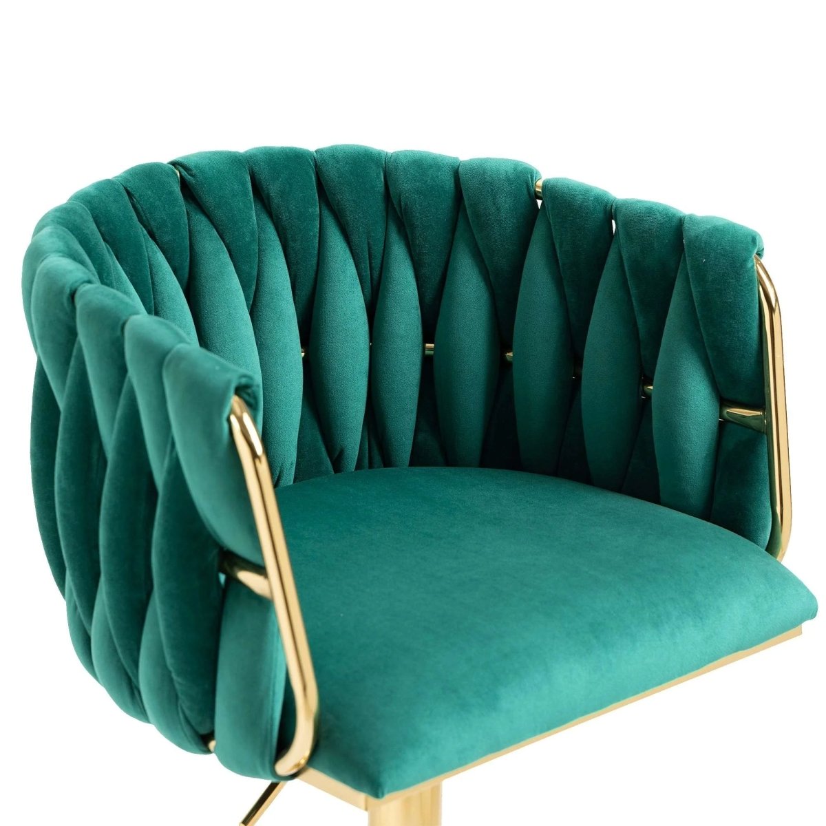 Otis Velvet Counter Stool Swivel Adjustable (Set of 2) Green