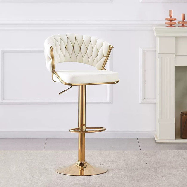 Neve Velvet Bar Stool Padded (Set of 2) Beige