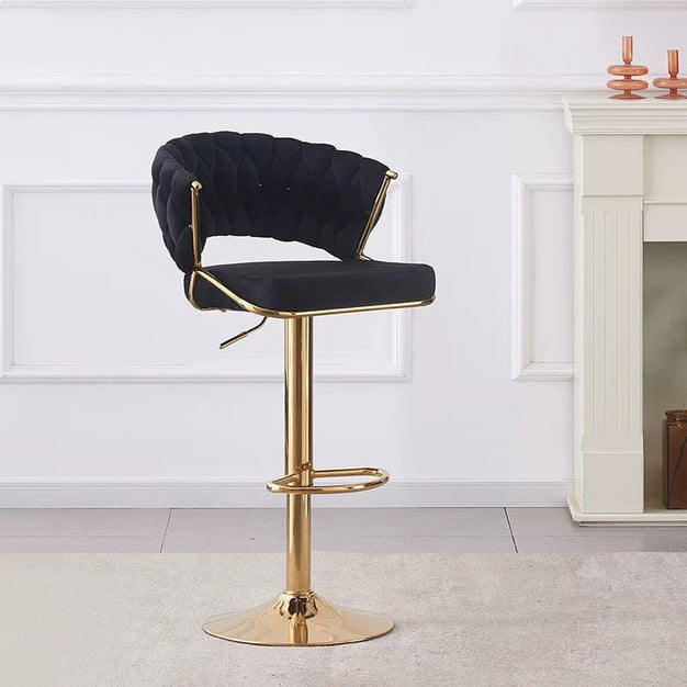 Jett Velvet Bar Stool Padded (Set of 2) Black