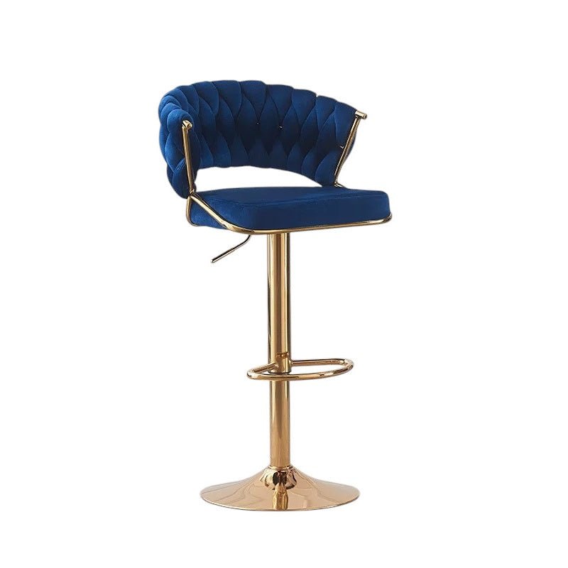Voss Velvet Bar Stool Padded (Set of 2) Blue
