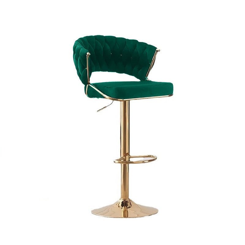 Nolan Velvet Bar Stool Padded (Set of 2) Green