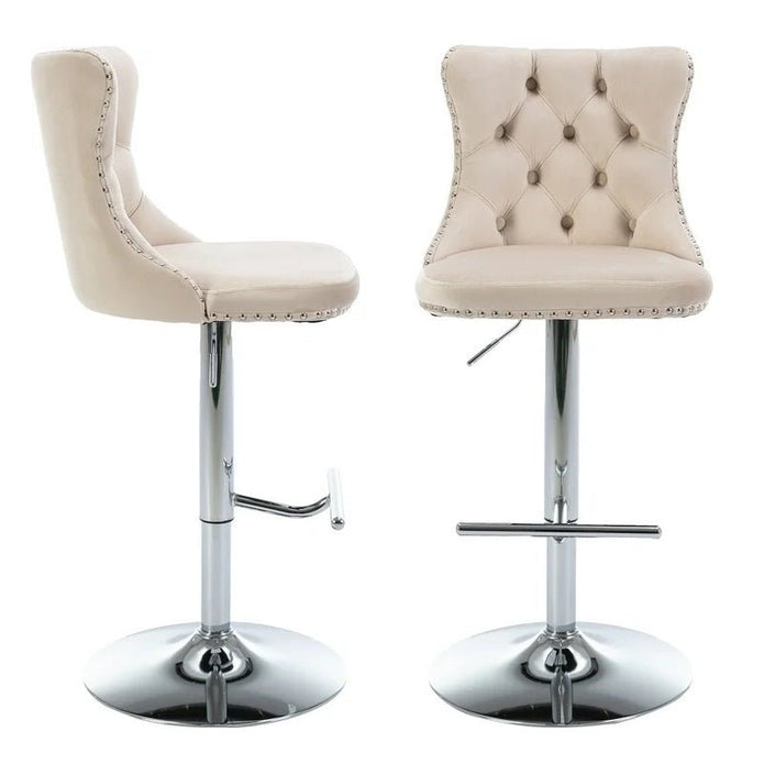 Leo Velvet Counter Stool Swivel Adjustable