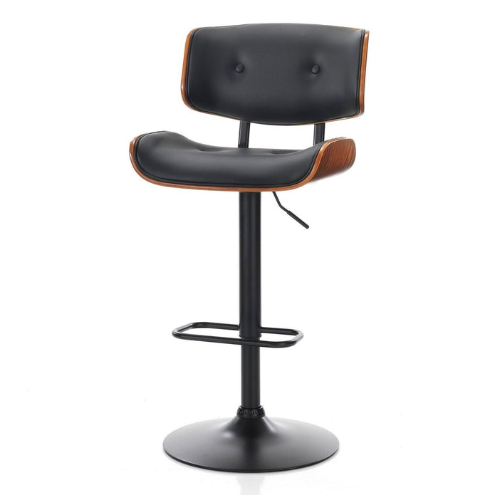 Boris Wooden Counter Stool Swivel Black