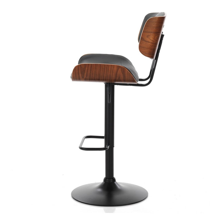 Boris Wooden Counter Stool Swivel Black