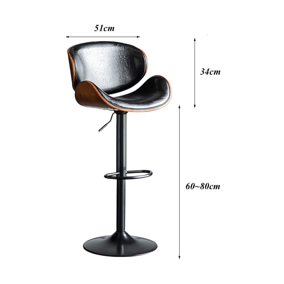 Spencer Counter Stool Swivel Black