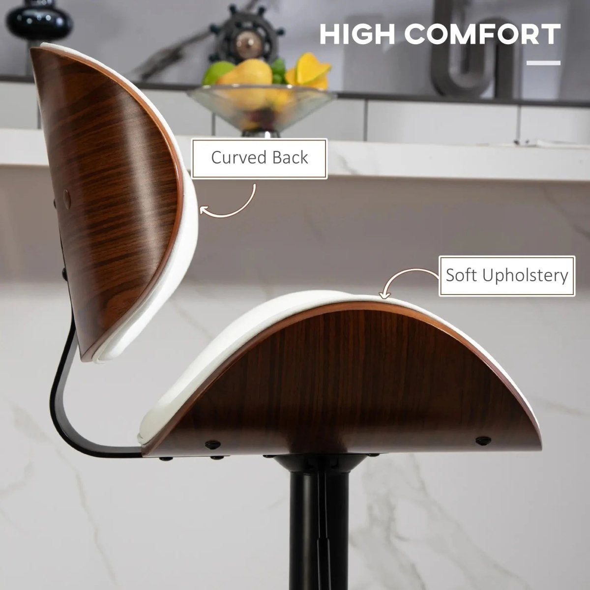 Oak Counter Stool Swivel White