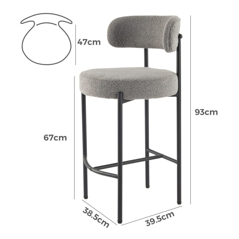 Wolf Bar Stool Grey