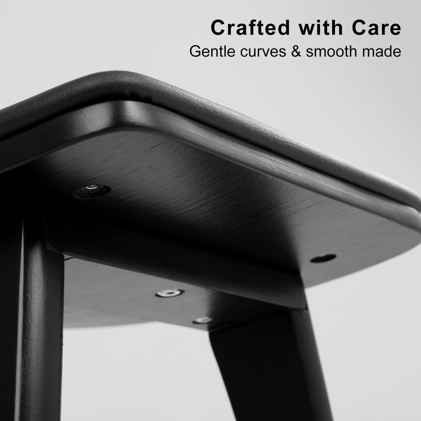 Ford Leather Dining Chair Padded (Set of 2) Black 65cm