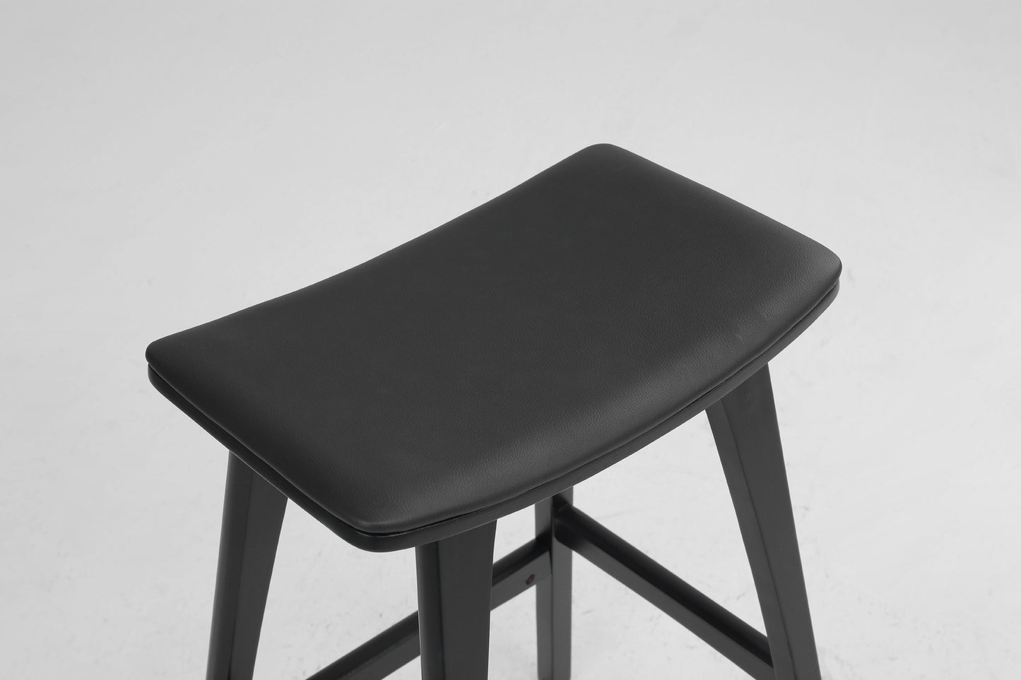 Iago Leather Dining Chair Padded (Set of 4) Black 65cm