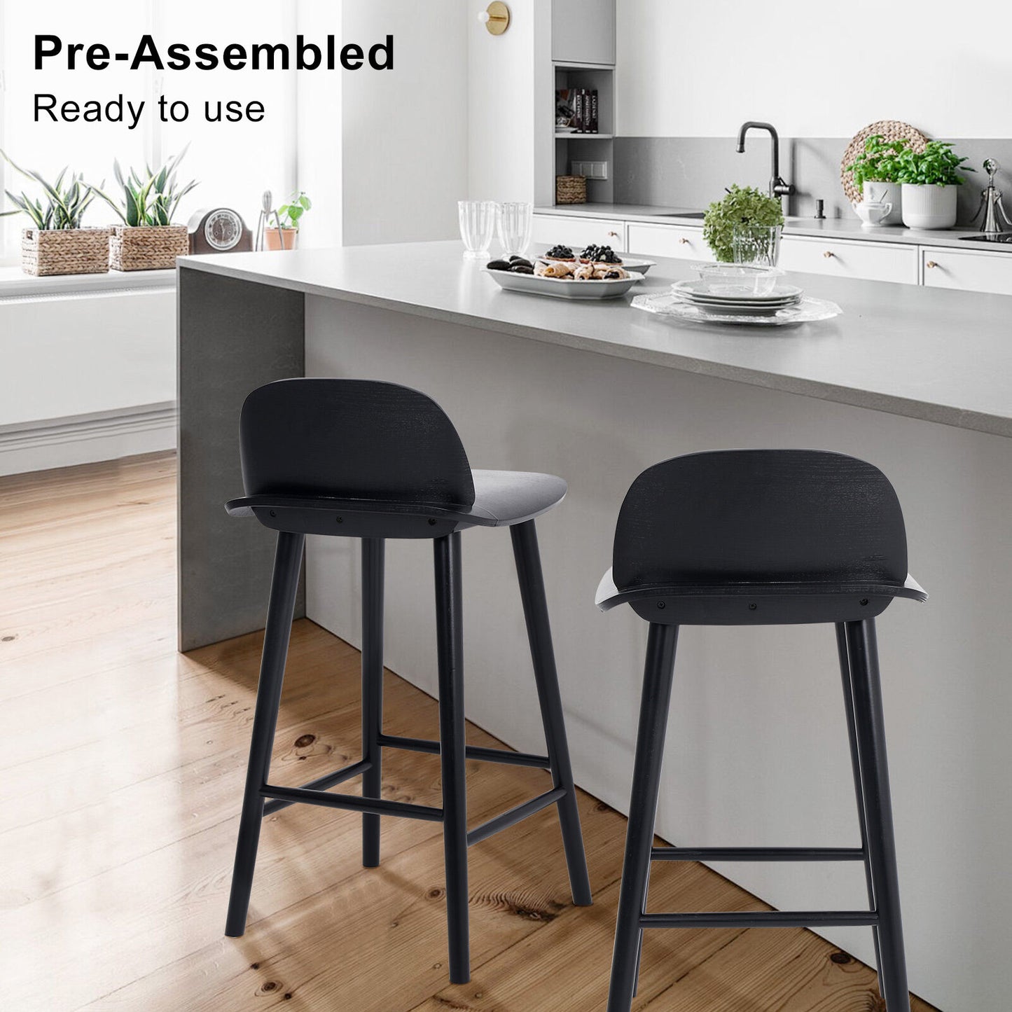 Evie Wooden Dining Chair Black 65cm