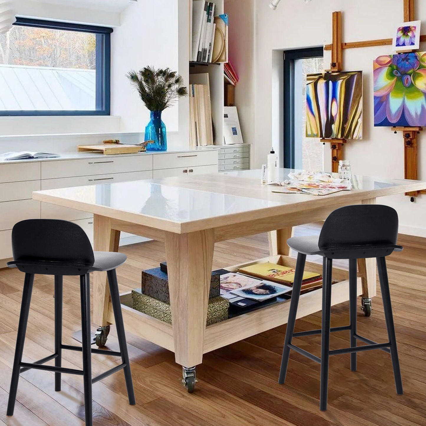 Evie Wooden Dining Chair Black 65cm