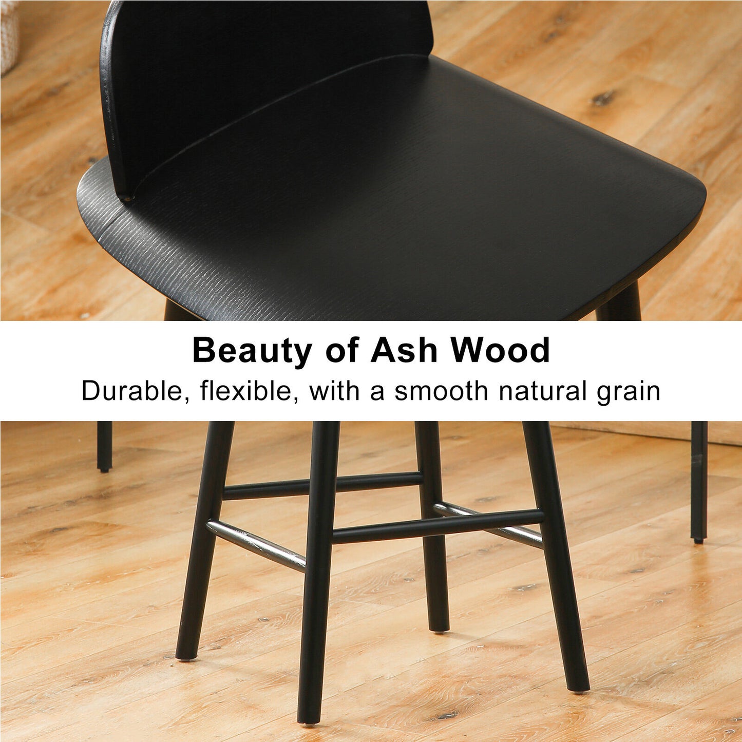 Fitz Wooden Dining Chair (Set of 2) Black 65cm