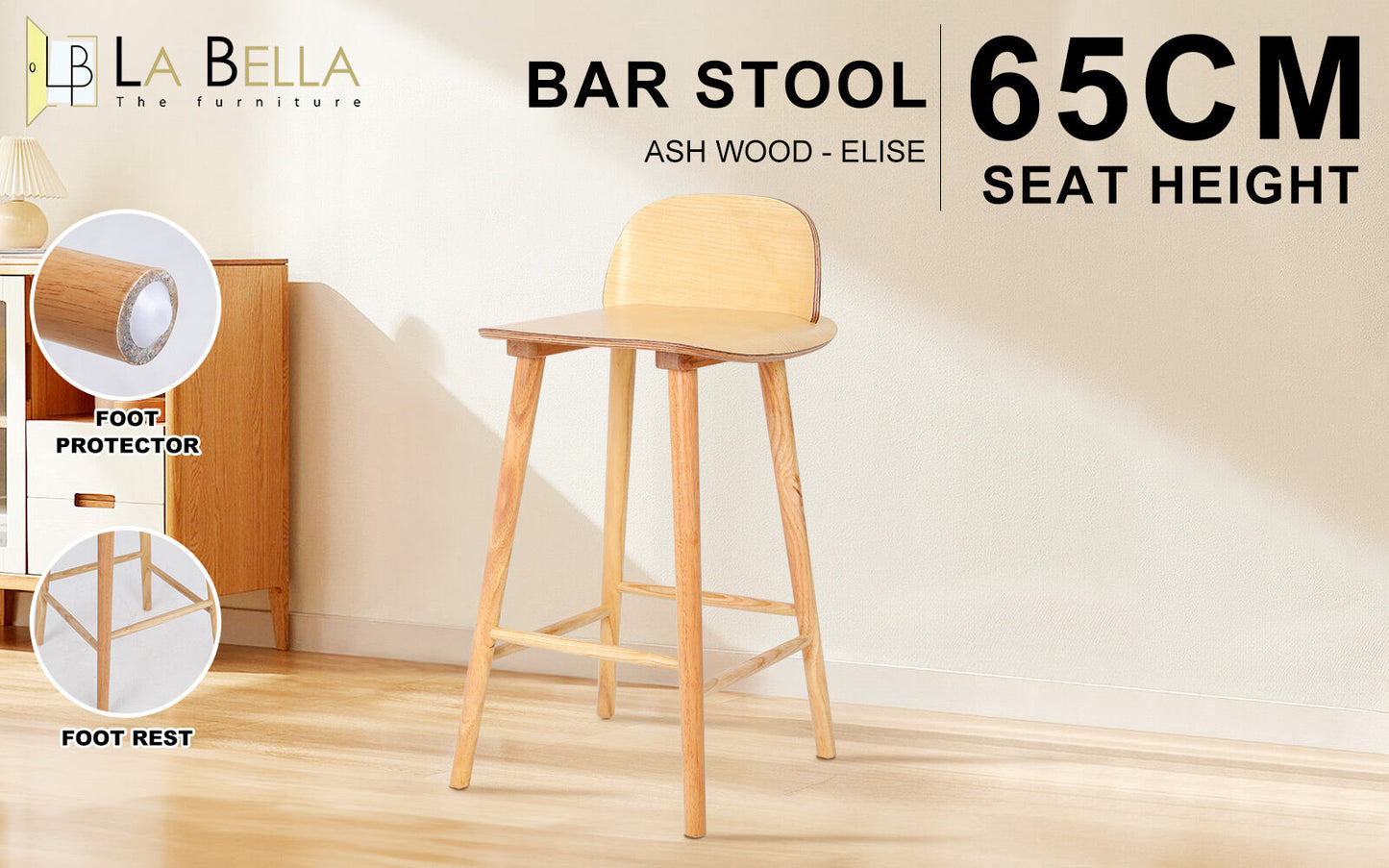 Zen Wooden Dining Chair 65cm