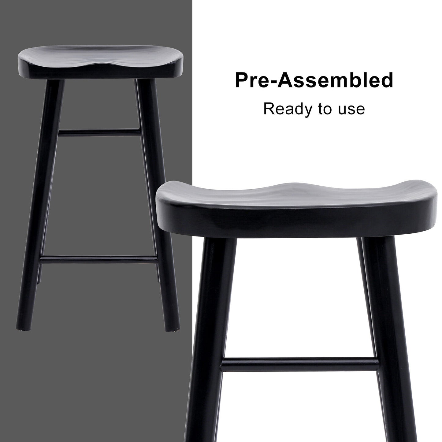 Vex Wooden Dining Chair (Set of 2) Black 65cm